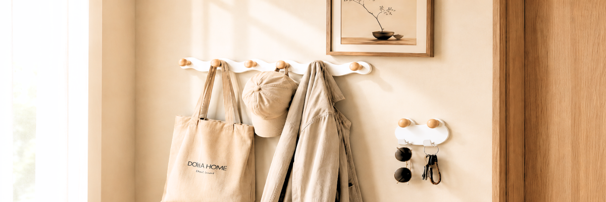 Móc treo tường lượn sóng nút gỗ trụ Dola Home