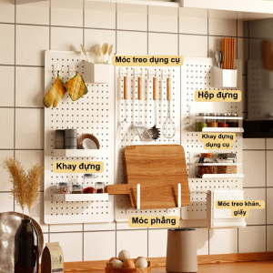 Bảng lỗ Pegboard  khu vực bếp Dola Home