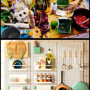Bảng lỗ Pegboard  khu vực bếp Dola Home