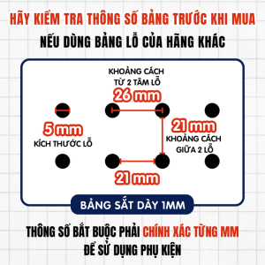 Combo phụ kiện bảng lỗ | Chỉ dành cho Pegboard Dola Home