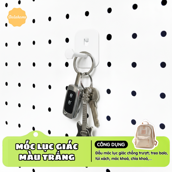 Móc treo lục giác Dola Home | Phù hợp hầu hết bảng lỗ kim loại
